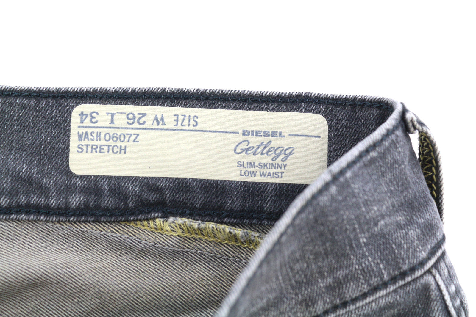 DIESEL Getleg 0607Z Women Jeans W26/L34 Slim Skinny Low Waist Stretch Washed