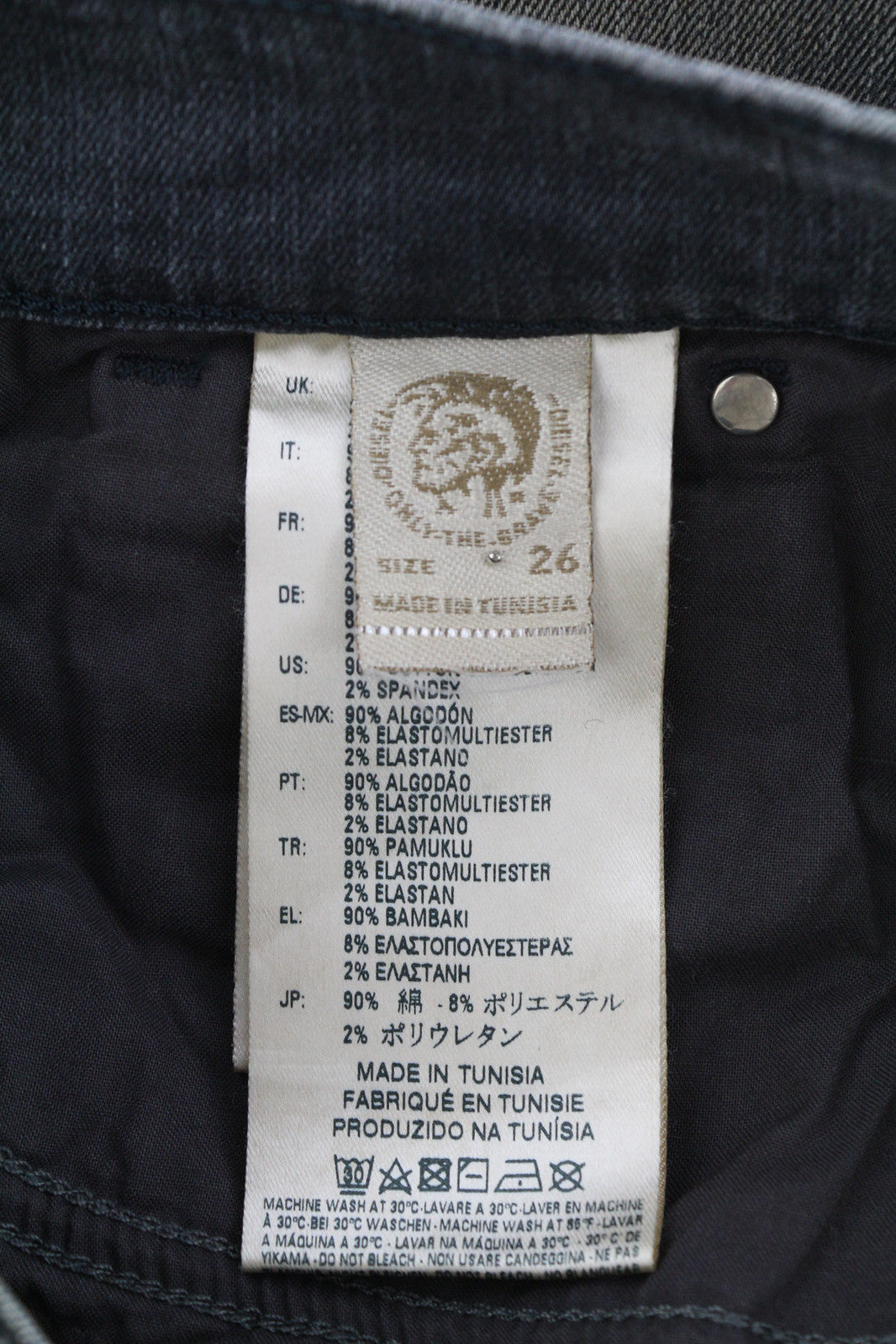 DIESEL Getleg 0607Z Women Jeans W26/L34 Slim Skinny Low Waist Stretch Washed