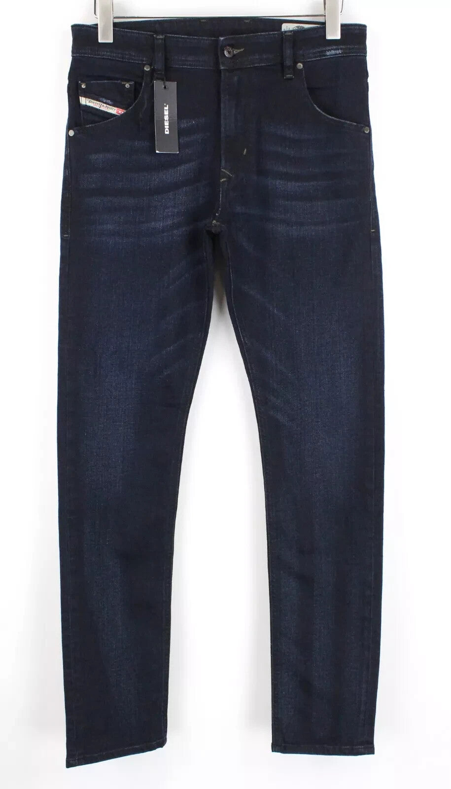 DIESEL Krayver R46D8 vyriški džinsai W28/L32 Slim morkų spalvos, tamsiai mėlyni, tamprūs 