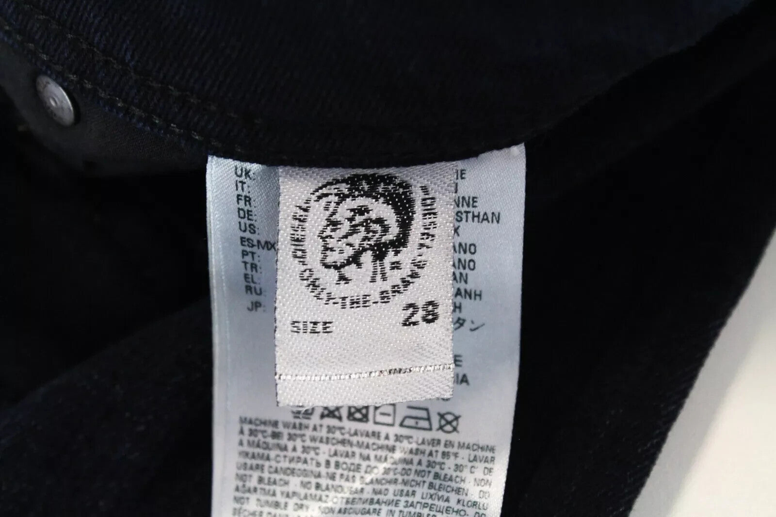 DIESEL Krayver R46D8 vyriški džinsai W28/L32 Slim morkų spalvos, tamsiai mėlyni, tamprūs 