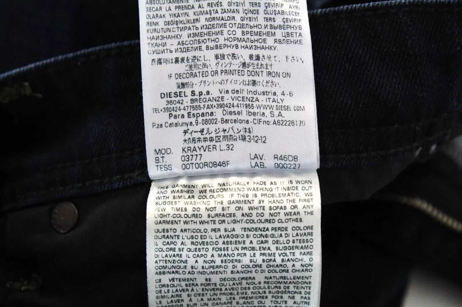 DIESEL Krayver R46D8 vyriški džinsai W28/L32 Slim morkų spalvos, tamsiai mėlyni, tamprūs 