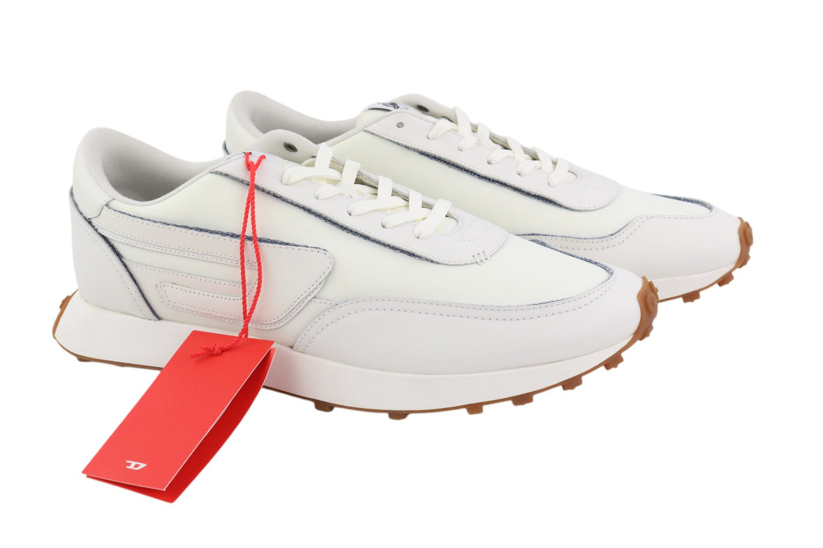 DIESEL S-Racer LC vyriški sportbačiai, balti, zomšiniai, odiniai, suvarstomi, 45 €, RRP – 195 € 