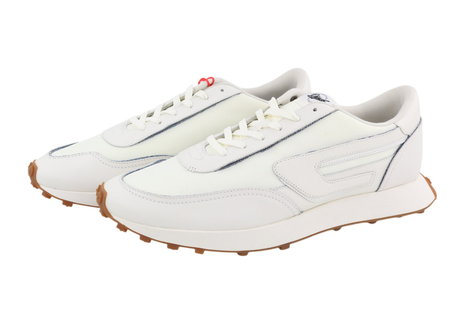 DIESEL S-Racer LC vyriški sportbačiai, balti, zomšiniai, odiniai, suvarstomi, 45 €, RRP – 195 € 