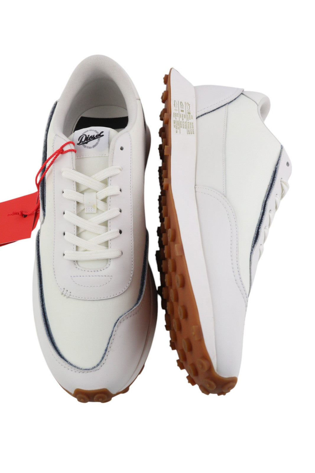 DIESEL S-Racer LC vyriški sportbačiai, balti, zomšiniai, odiniai, suvarstomi, 45 €, RRP – 195 € 