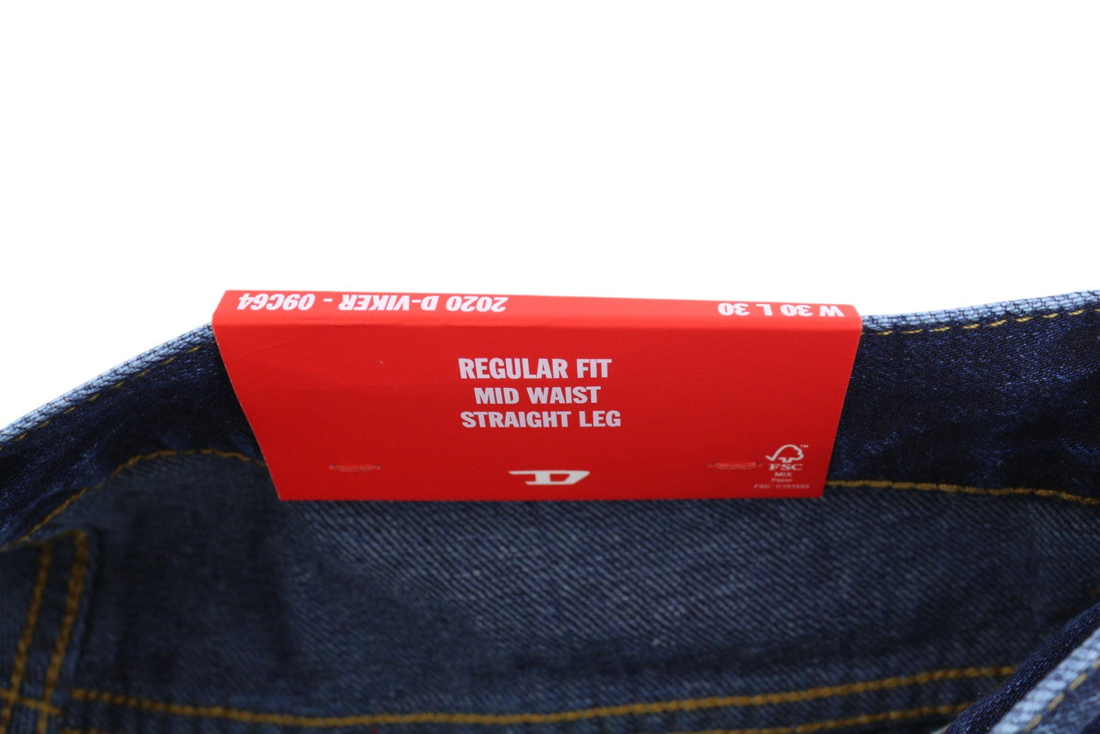 DIESEL 2020 D-Viker 09C64 vyriški džinsai W30/L30 įprasto kirpimo tiesaus kirpimo, rekomenduojama kaina – 225 € 