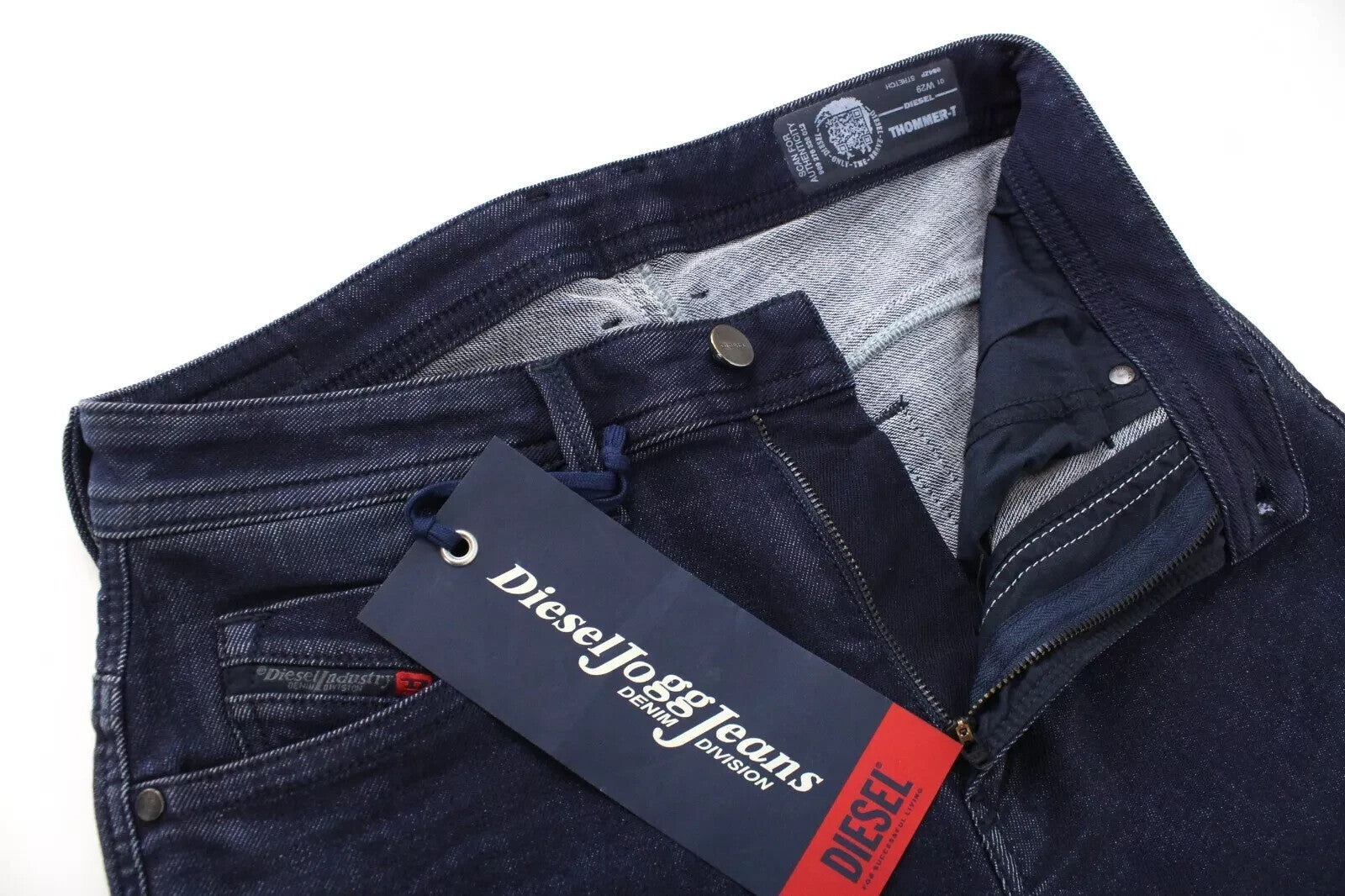 DIESEL Thommer-T 084ZP Vyriški džinsai W29 Sweat Jogg Cotton Slim Blue Stretch 