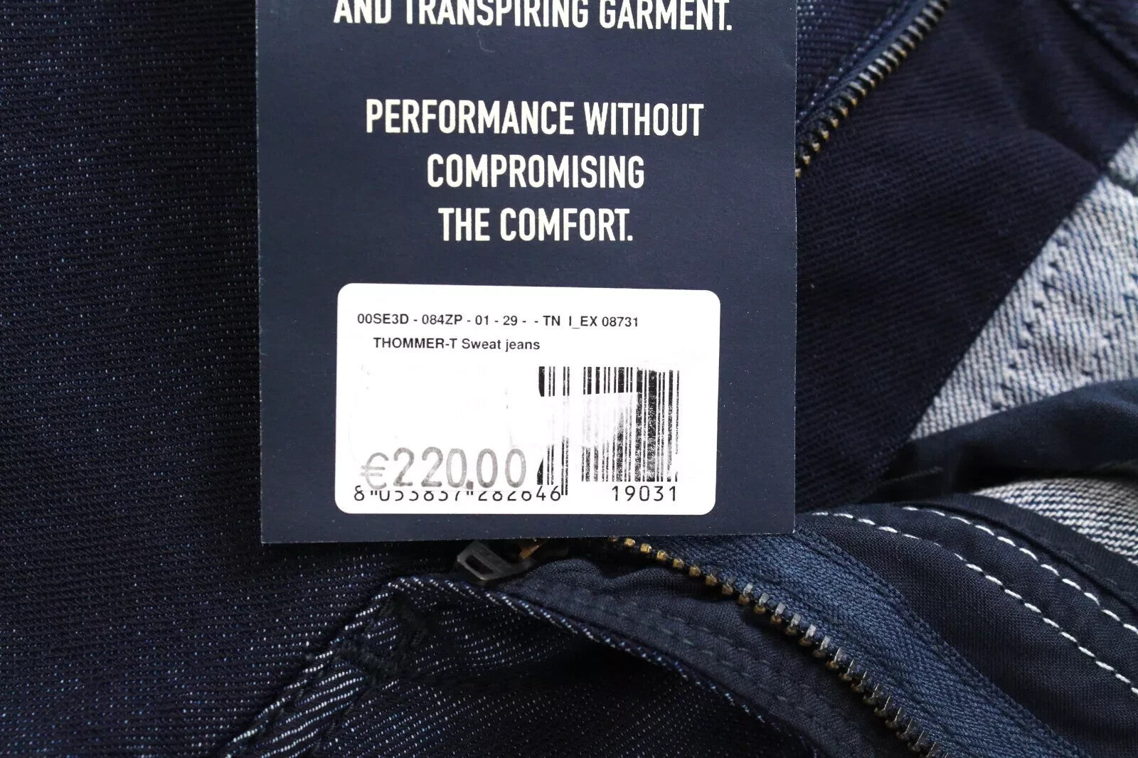 DIESEL Thommer-T 084ZP Vyriški džinsai W29 Sweat Jogg Cotton Slim Blue Stretch 