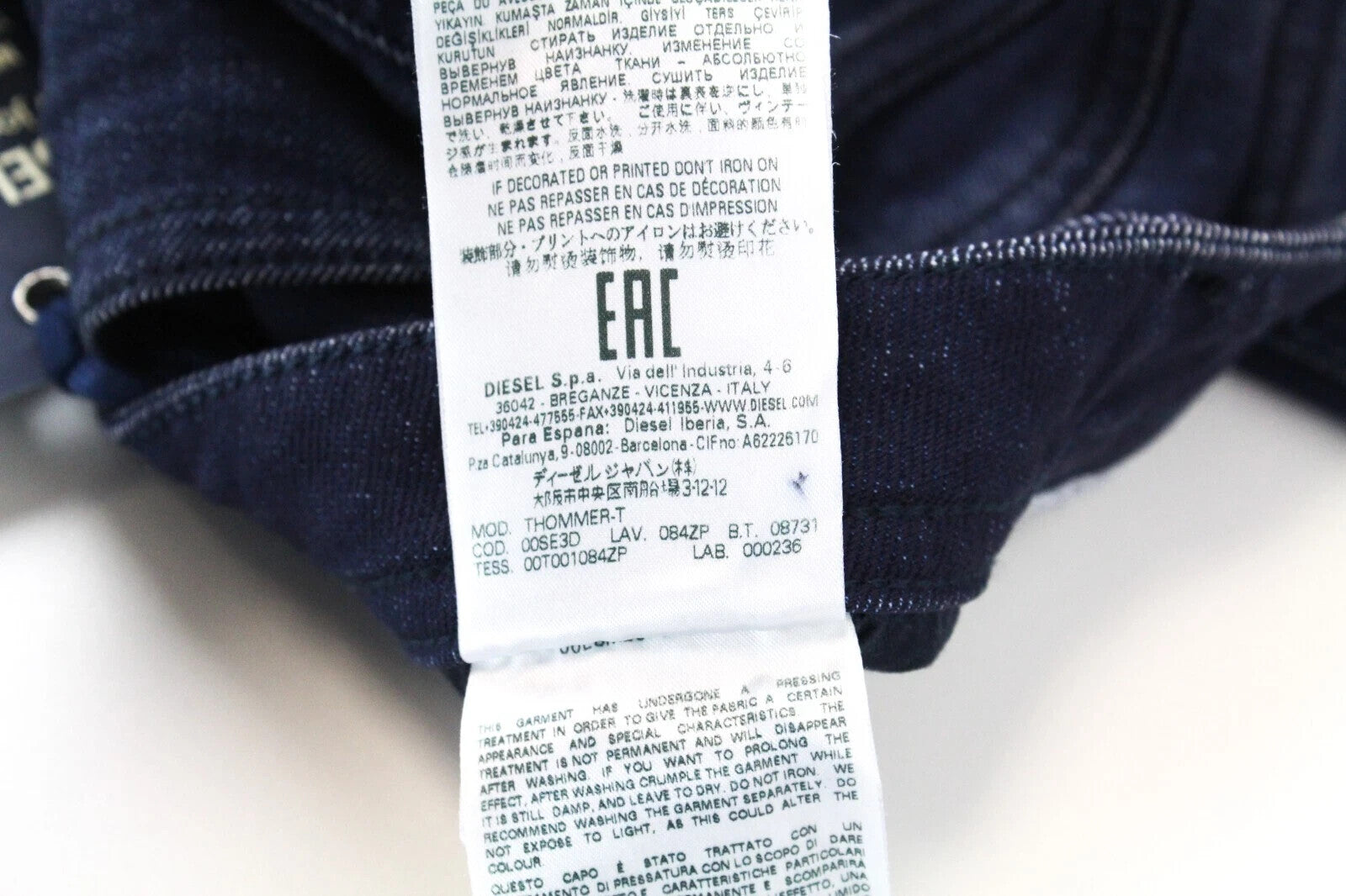 DIESEL Thommer-T 084ZP Vyriški džinsai W29 Sweat Jogg Cotton Slim Blue Stretch 