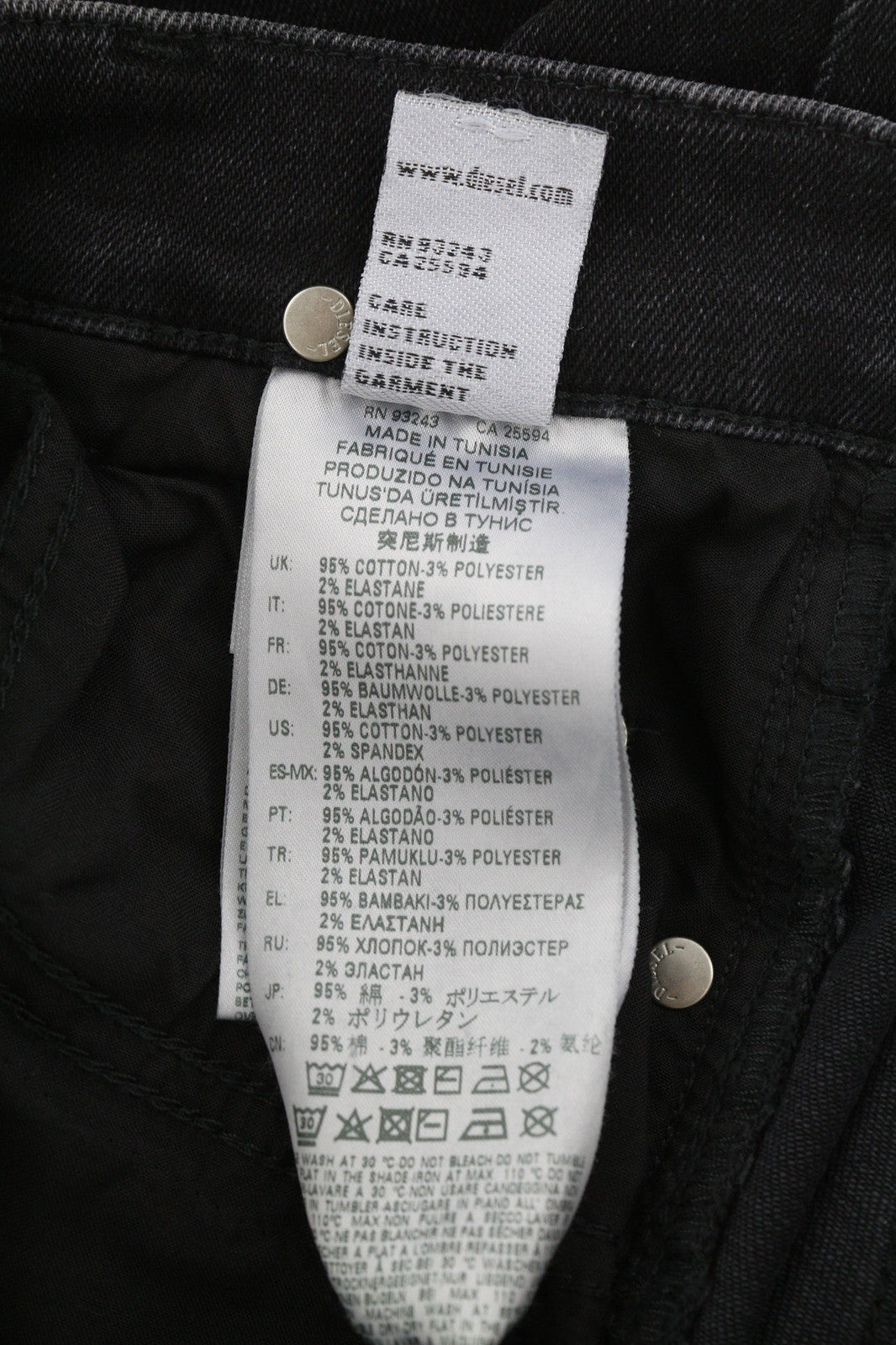 DIESEL D-Ebbey 0870G moteriški džinsai W24/L32 platėjančios, žemo juosmens, tamprūs, juodi 