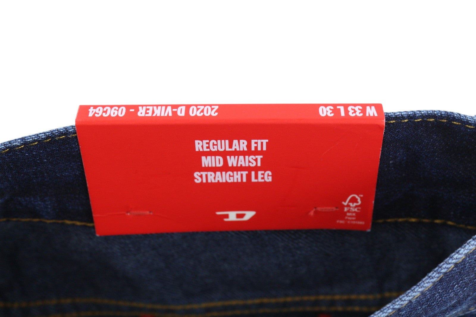 DIESEL 2020 D-Viker 09C64 vyriški džinsai W33/L30 įprasto kirpimo tiesaus kirpimo, rekomenduojama kaina – 225 € 