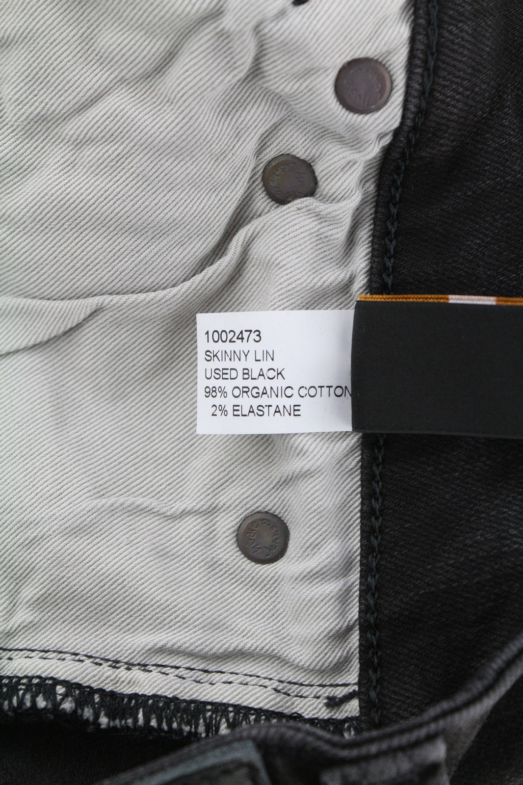 NUDIE Skinny Lin Used Black Men Jeans W28/L32 Distressed Zip Fly Pockets Faded