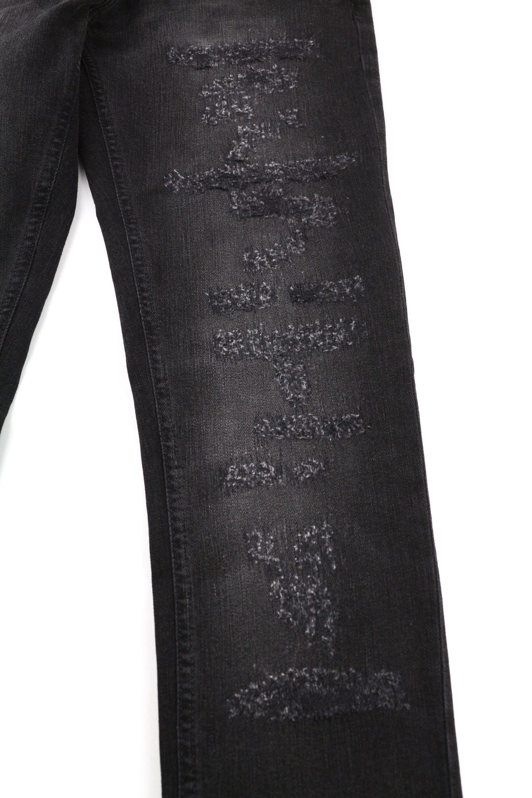 NUDIE Skinny Lin Used Black Men Jeans W28/L32 Distressed Zip Fly Faded Casual