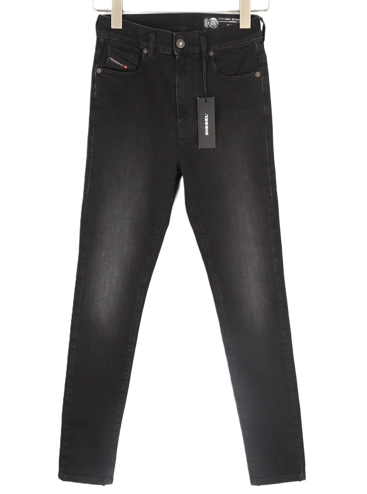 DIESEL D-Roisin 069MZ moteriški džinsai W26/L32 itin aptempti, aukštu juosmeniu, tamprūs, juodi 