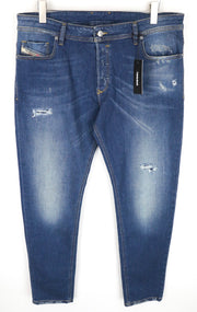 DIESEL Sleenker CN034 Men's Jeans W38/L32 Blue Slim Skinny Ripped Stretch