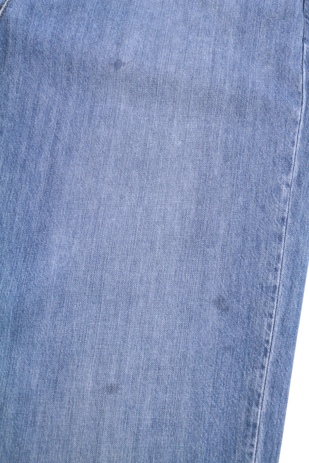 LIU JO moteriški džinsai W30 aukštu juosmeniu, tiesaus kirpimo, chino stiliaus, su kišenėmis, užtrauktuku, mėlynos spalvos. 