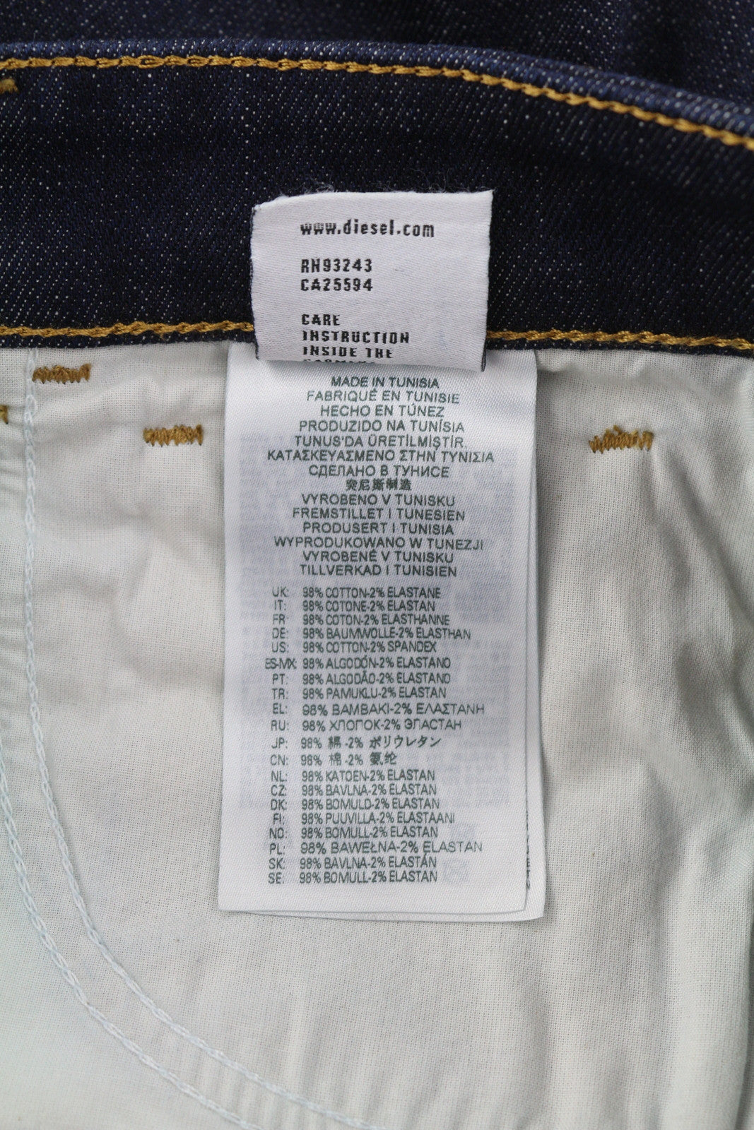 DIESEL 1994 Z9B89 vyriški džinsai W30/L30 Slim Fit tiesaus kirpimo aukštu juosmeniu, mėlyni 