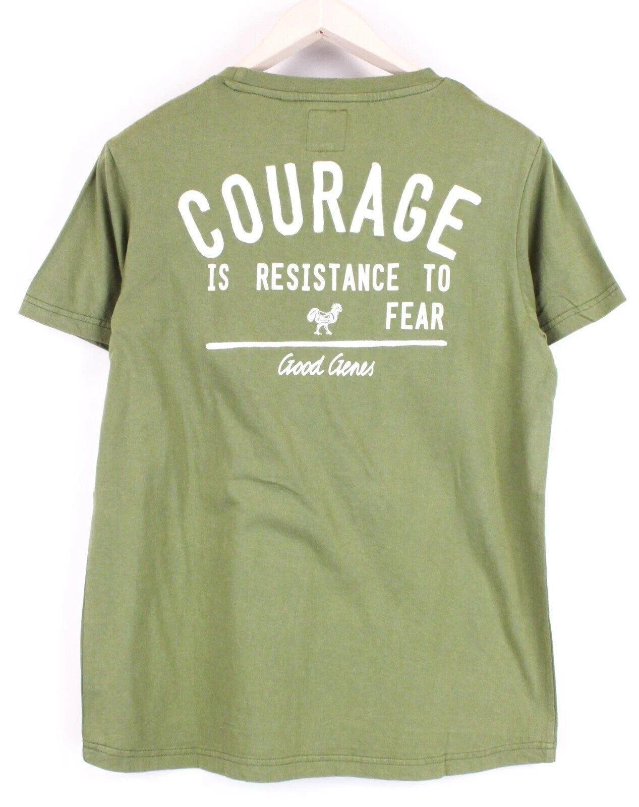 GOOD GENES vyriški marškinėliai S žali trumpomis rankovėmis medvilniniai apvalios iškirptės vienspalviai vasariniai 