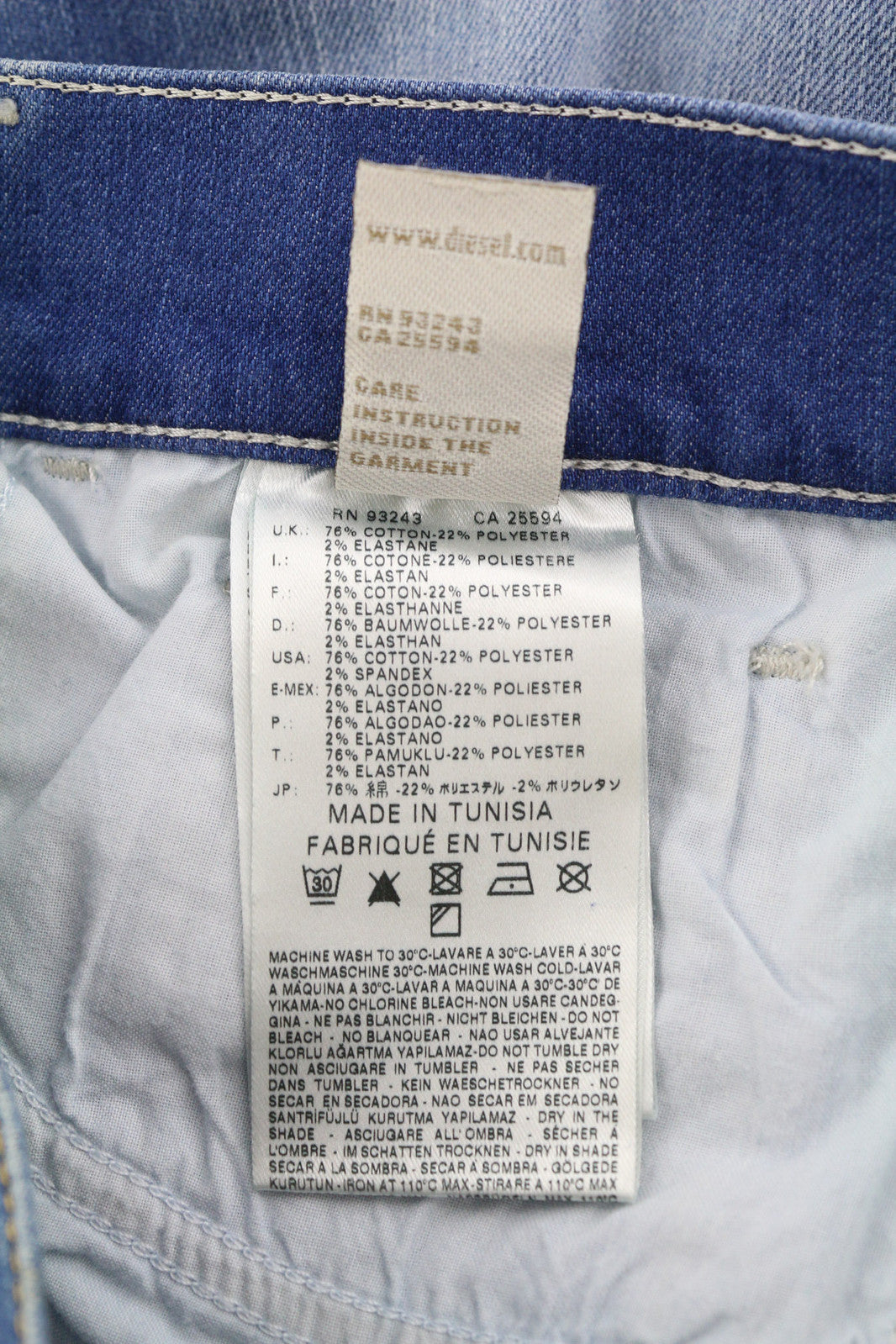 DIESEL Boozee 0661E moteriški džinsai W25/L32 Regular Slim Bootcut, tamprūs, skalbti 