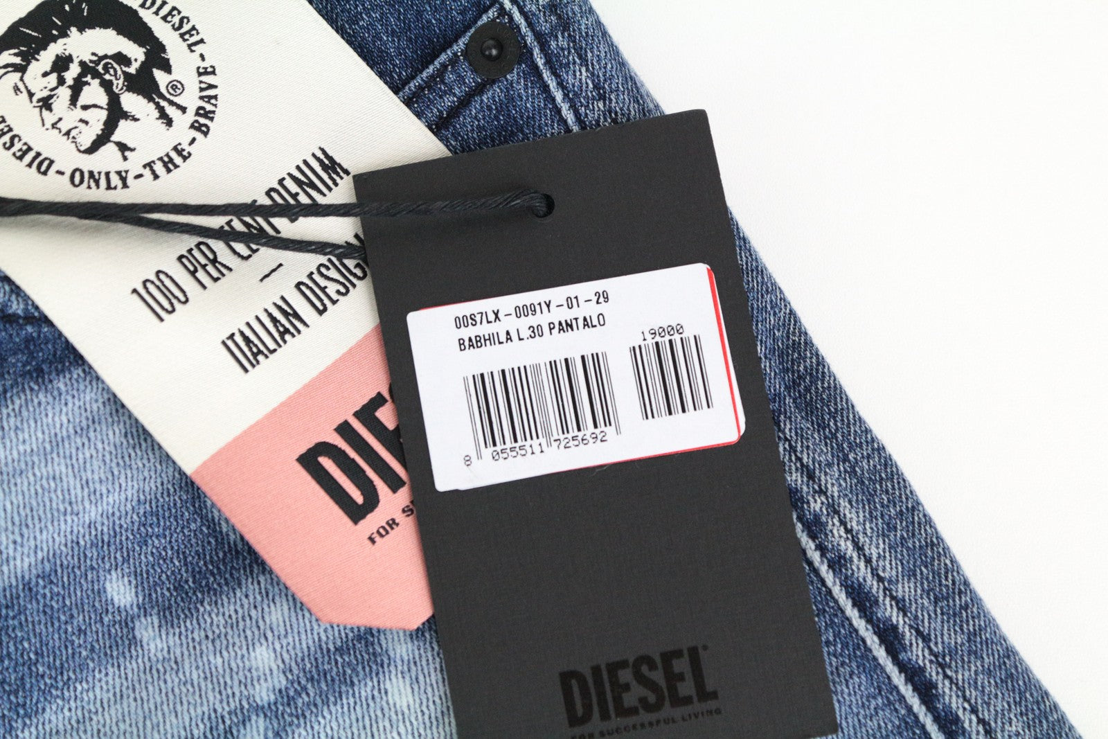 DIESEL Babhila 0091Y moteriški džinsai W29/L30 mėlyni, aptempti, tamprūs. 