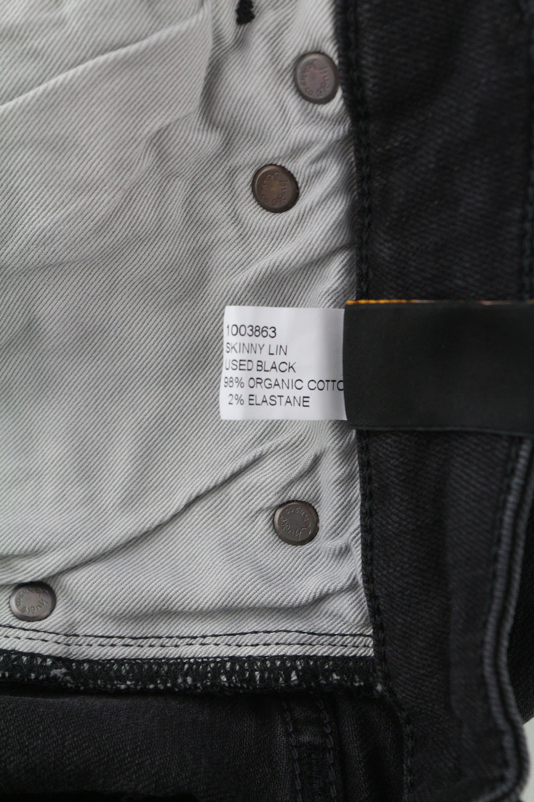 NUDIE Skinny Lin Used Black Men Jeans W29/L32 Organic Casual Stretch Zip Fly