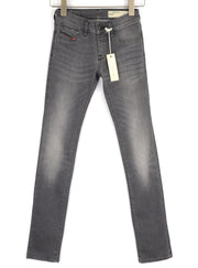 DIESEL Livier 0RE50 moteriški džinsai W24 Super Slim Jegging žemo juosmens tamprūs pilki 