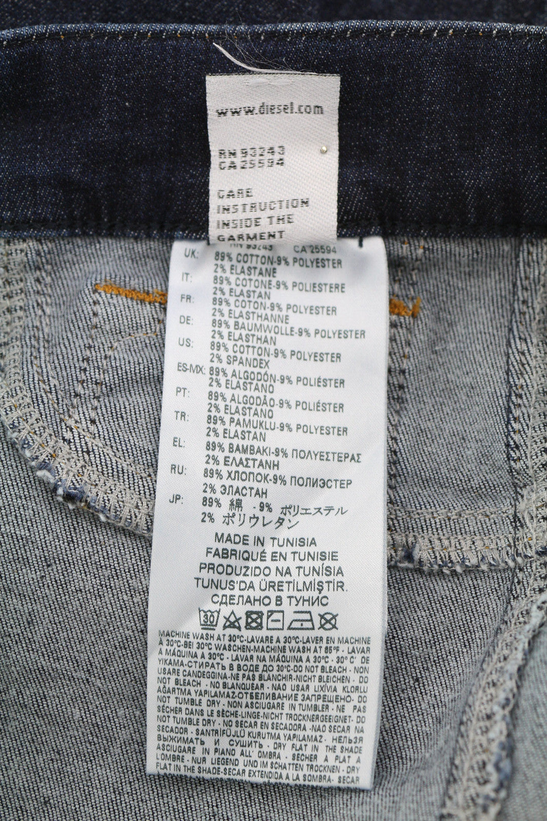 DIESEL Livier-S 069CV Women Jeans W24 Super Slim Jegging Low Waist Stretch Blue