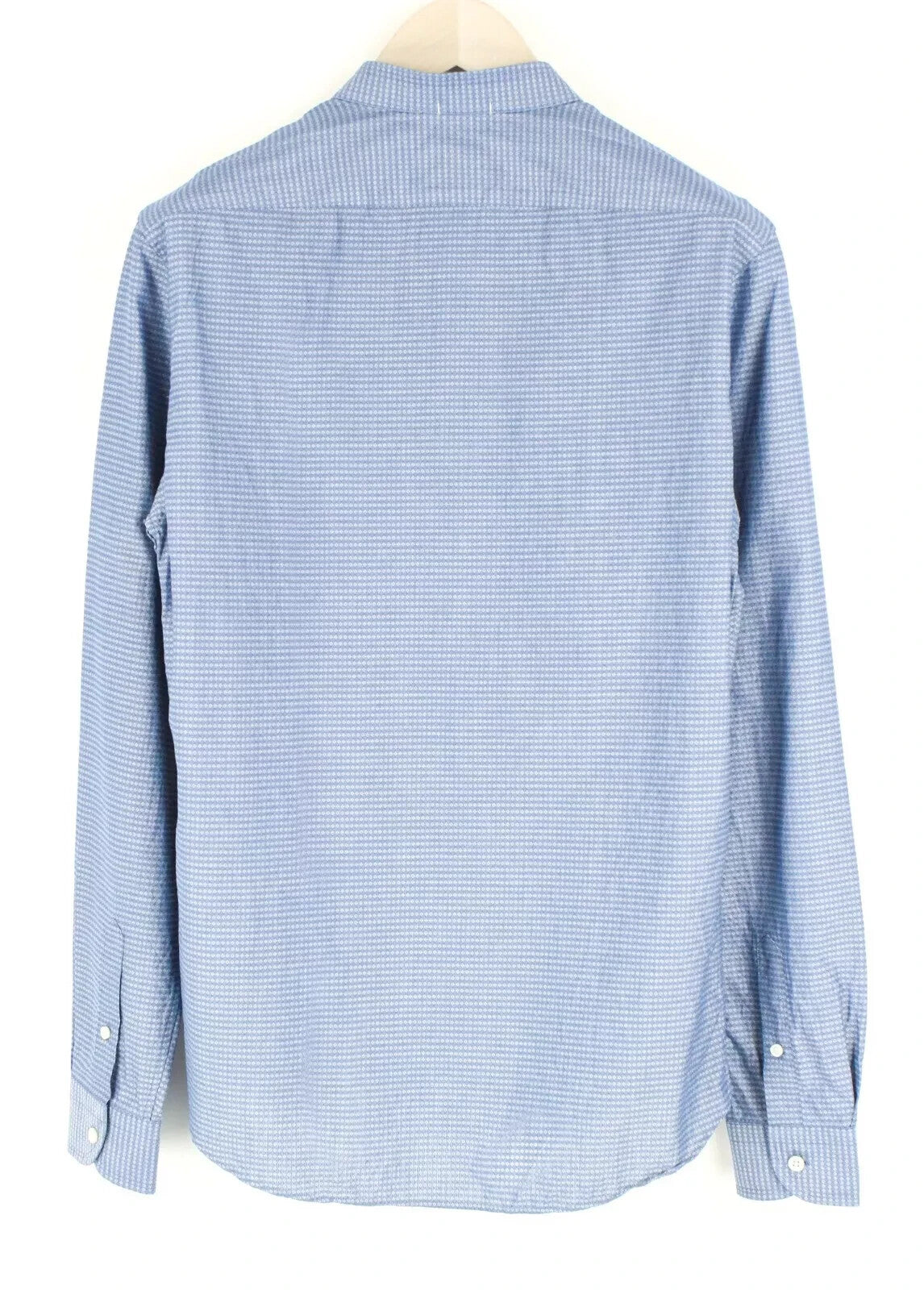 SCOTCH & SODA Atelier Mens Shirt 40/ 15 3/4 Blue Band Collar Pattern