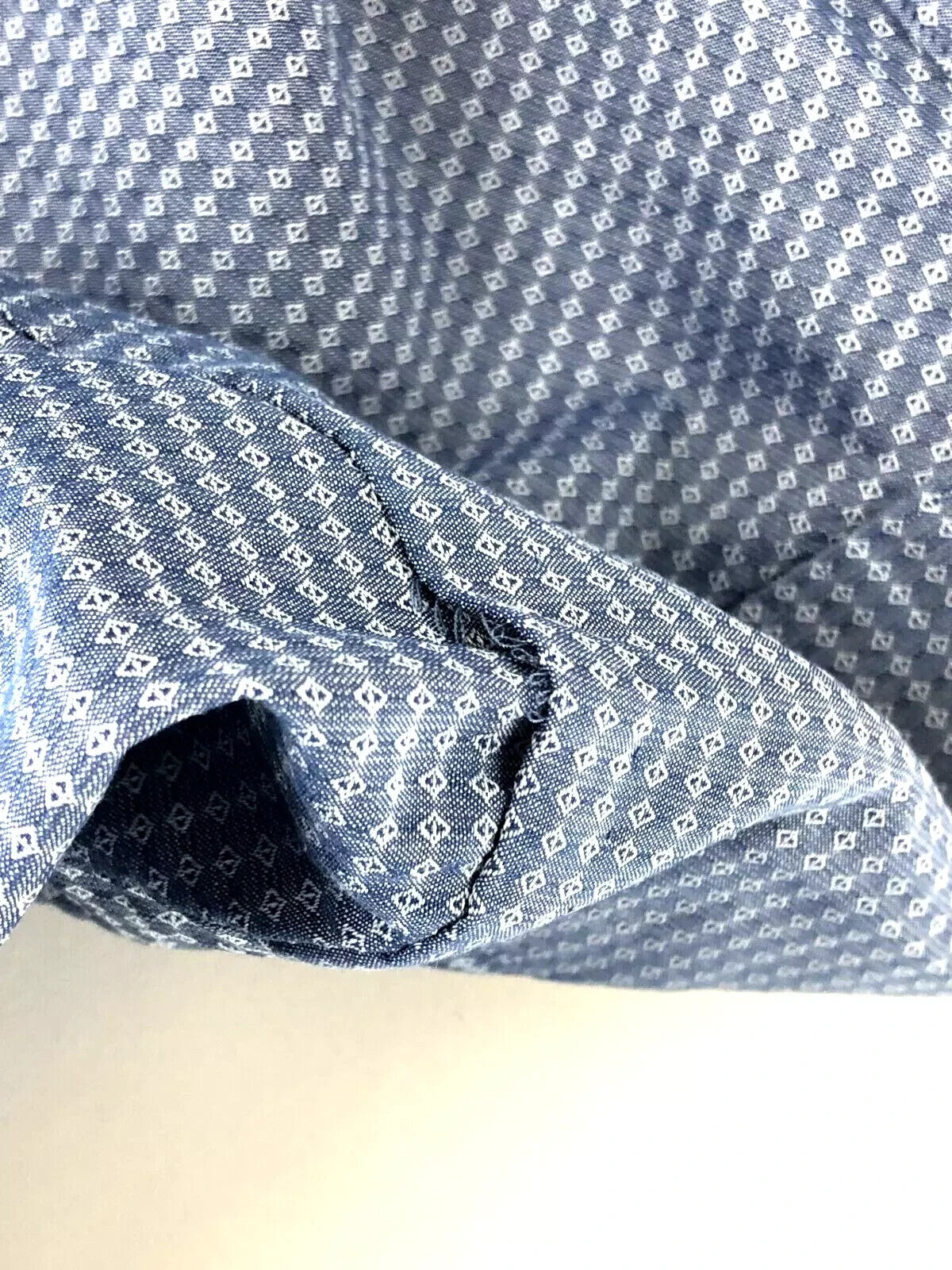 SCOTCH & SODA Atelier Mens Shirt 40/ 15 3/4 Blue Band Collar Pattern