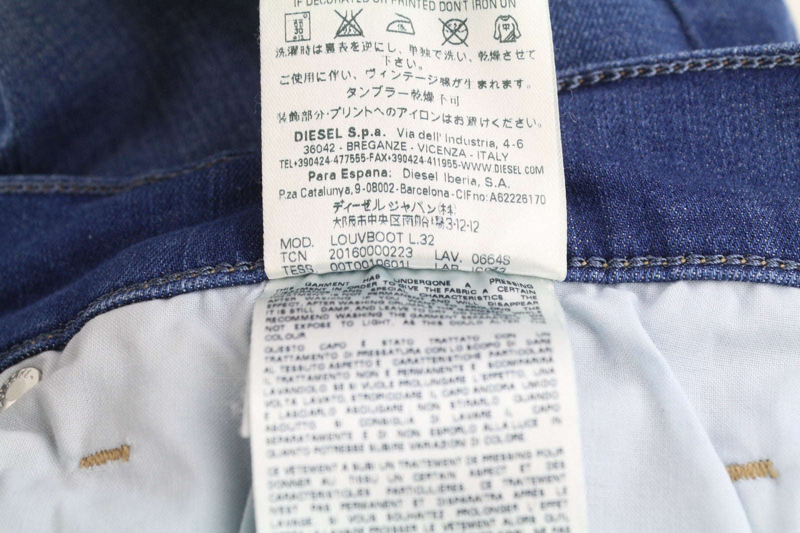 DIESEL žemakulniai 0664S moteriški džinsai W32/L32 Slim cut, žemo juosmens, tamprūs, mėlyni 