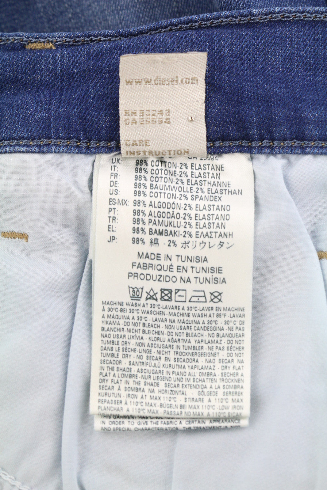 DIESEL žemakulniai 0664S moteriški džinsai W32/L32 Slim cut, žemo juosmens, tamprūs, mėlyni 