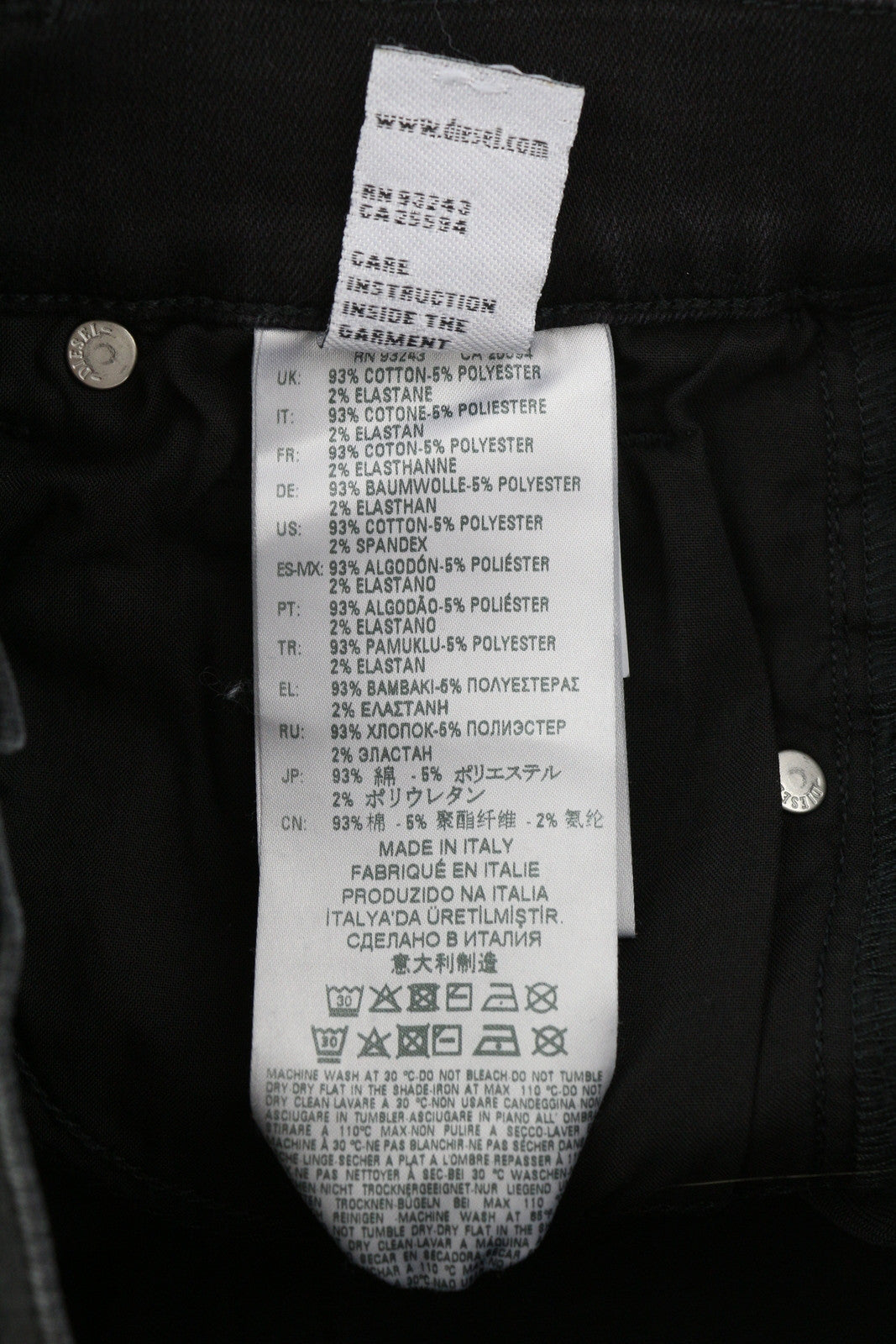 DIESEL D-Roisin 069MZ Women Jeans W26/L32 Super Skinny High Waist Stretch Black