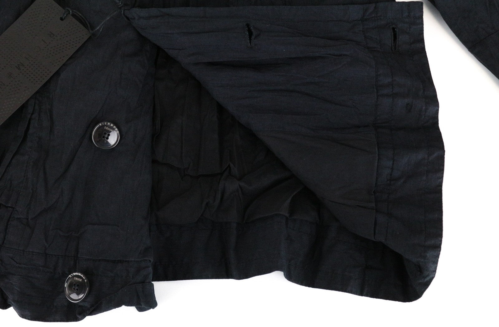 RICHMOND vyriška striukė 48 tamsiai mėlyno mišinio dvigubas gobtuvas lengvas 