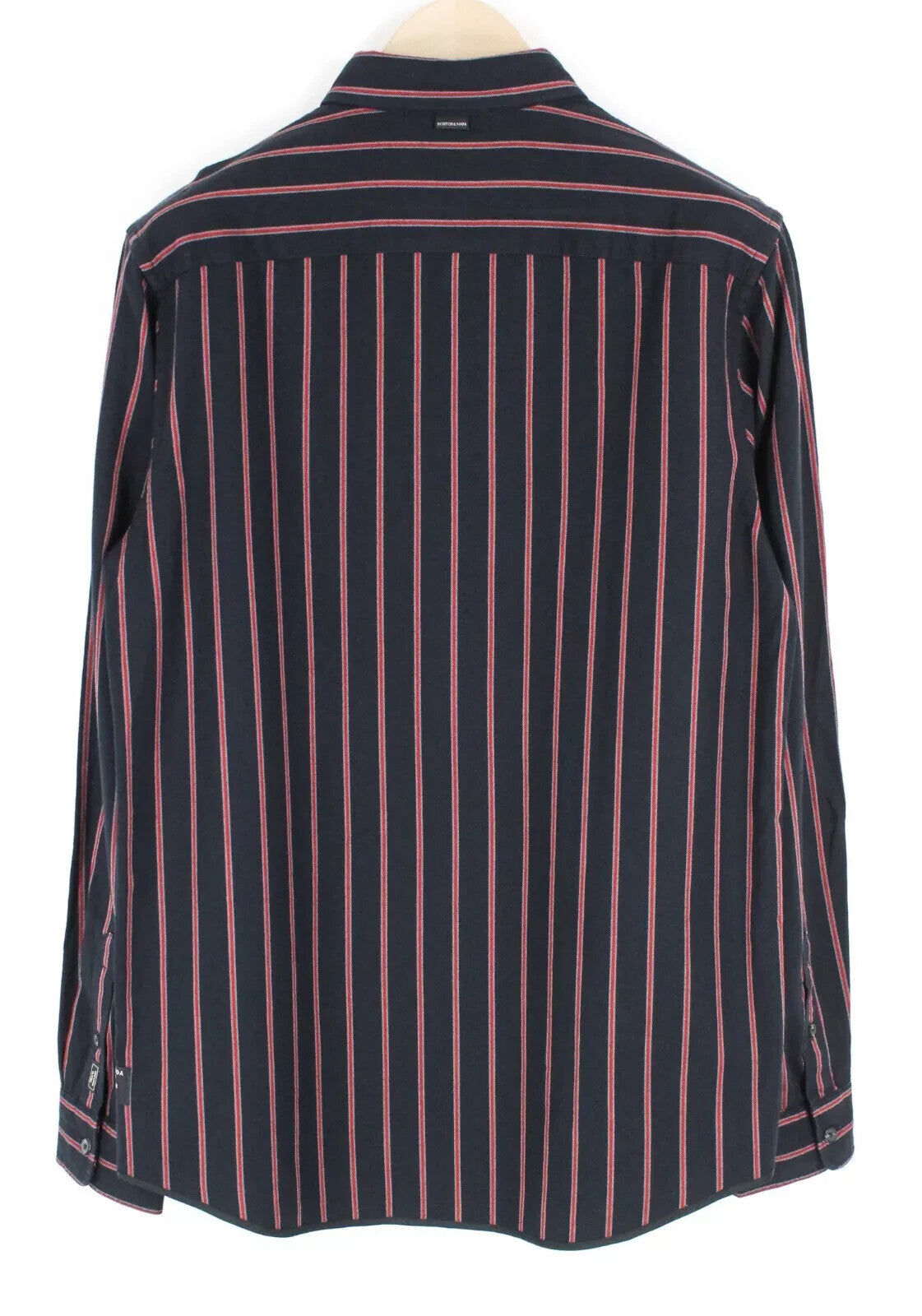 SCOTCH & SODA  Couture Mens Shirt ~XL Navy Pink Cotton Wool Striped Stretch