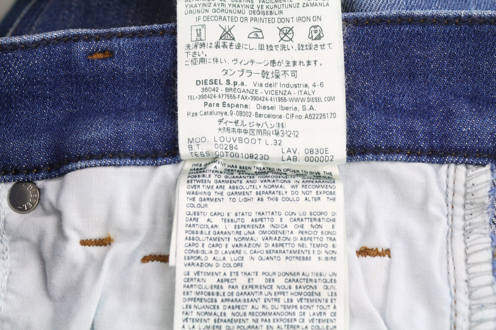 DIESEL žemakulniai 0830E moteriški džinsai W26/L32 Slim cut, žemo juosmens, tamprūs, mėlyni 