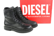 DIESEL D-Alabhama CB vyriški aulinukai, juodi, odiniai, EU44, vidutinio ūgio, RRP 295 €, migdolų nosis. 
