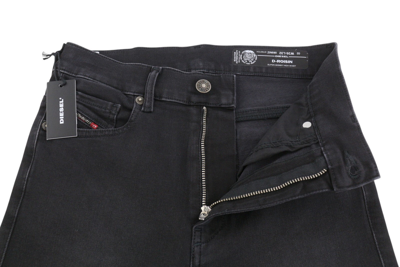 DIESEL D-Roisin 069MZ moteriški džinsai W26/L32 itin aptempti aukštu juosmeniu, tamprūs džinsai 