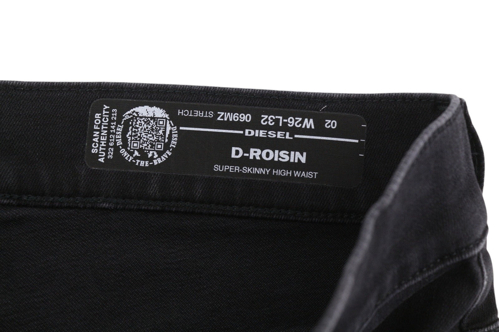 DIESEL D-Roisin 069MZ moteriški džinsai W26/L32 itin aptempti aukštu juosmeniu, tamprūs džinsai 