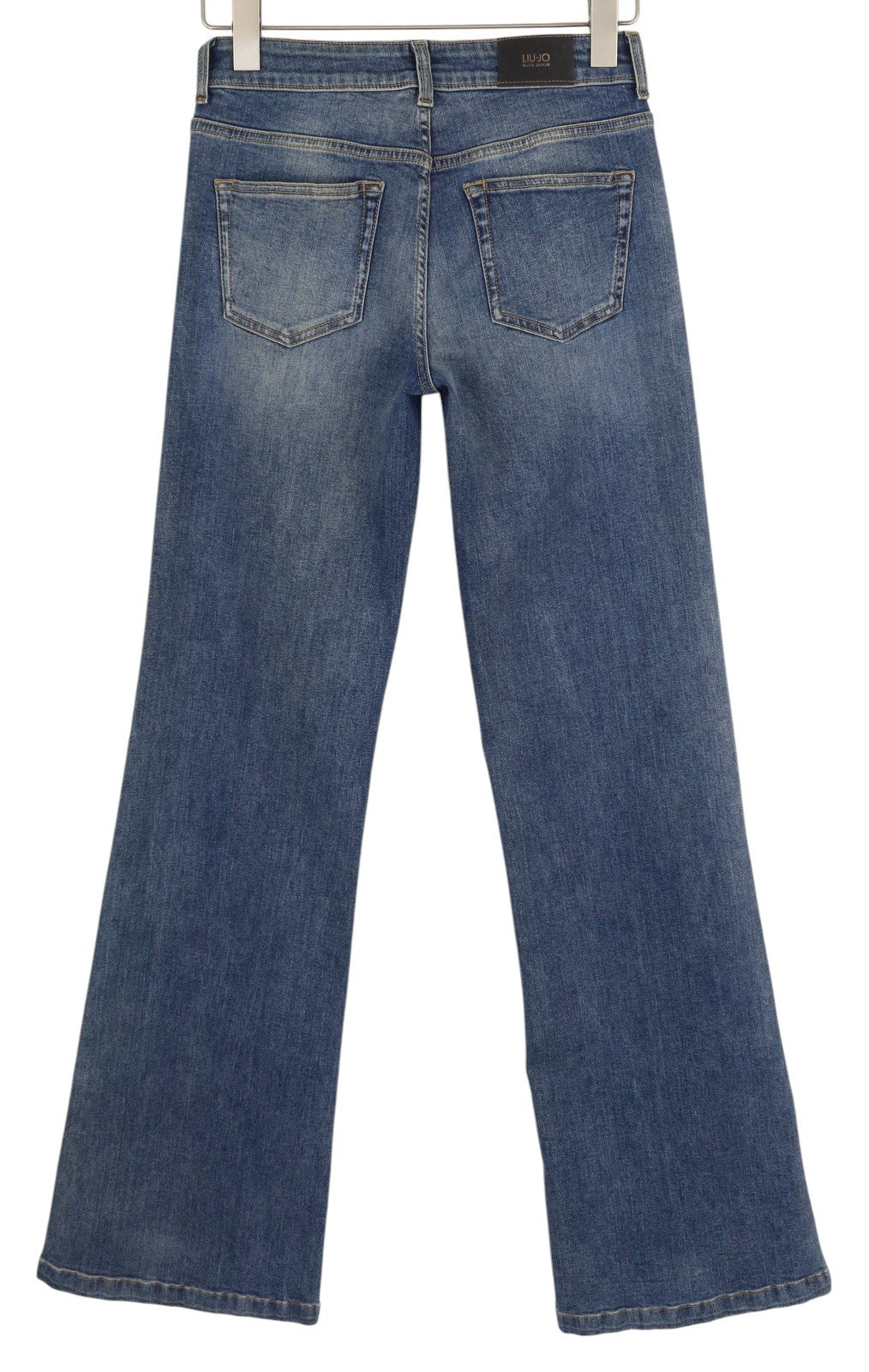 LIU JO Beat Low moteriški džinsai W28 Bootcut Fit Zip Fly Washed Denim Blue Pockets 