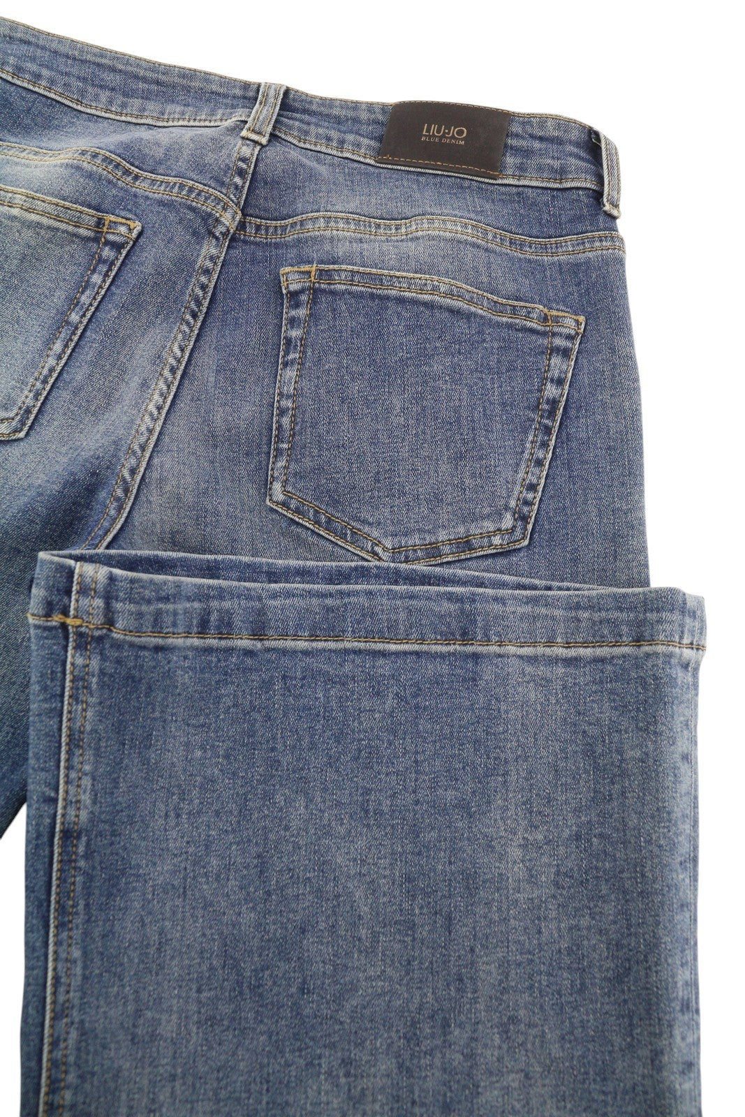 LIU JO Beat Low moteriški džinsai W28 Bootcut Fit Zip Fly Washed Denim Blue Pockets 