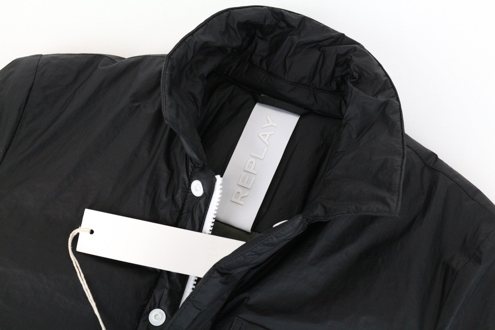 REPLAY vyriška striukė S, juoda, su pamušalu, paminkštinimu, ilgomis rankovėmis 