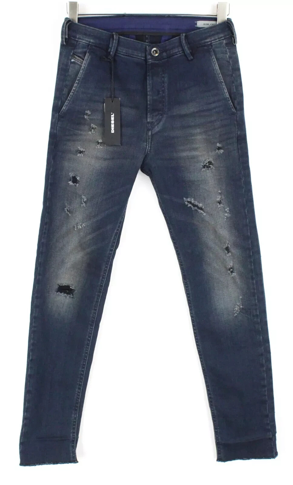 DIESEL Slim-Chino M 0677K Mens Jeans W27 Washed Distressed Cotton Stretch