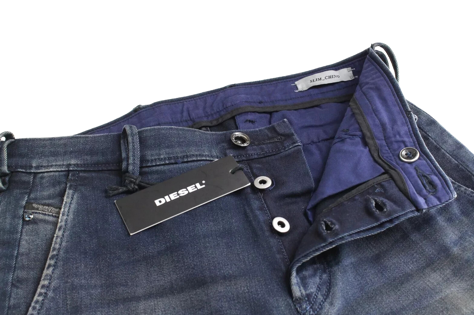 DIESEL Slim-Chino M 0677K Mens Jeans W27 Washed Distressed Cotton Stretch