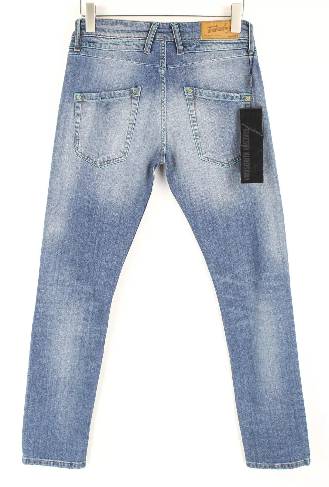 TAKESHY KUROSAWA Power Mens Jeans W30 Slim  Washed Stretch Cotton Blue