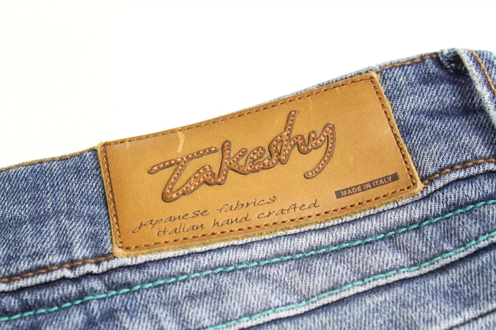 TAKESHY KUROSAWA Power Mens Jeans W30 Slim  Washed Stretch Cotton Blue