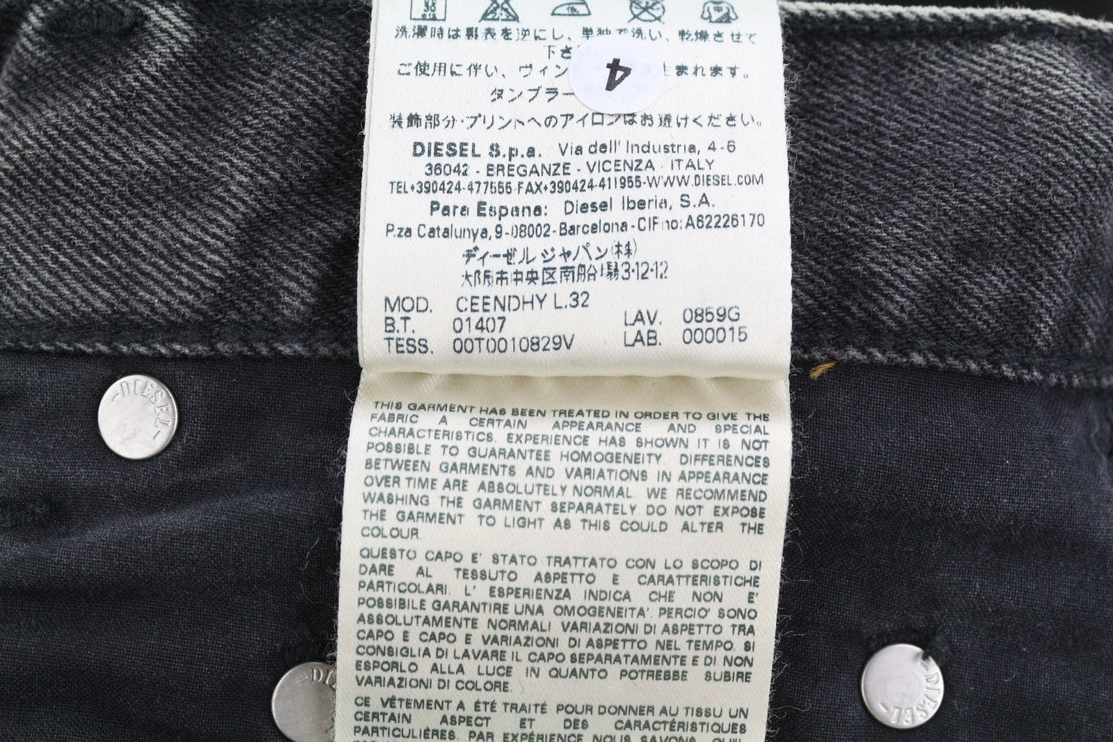 DIESEL Ceendhy 0859G moteriški džinsai W24/L32 Regular Straight Regular Waist RRP 200 € 