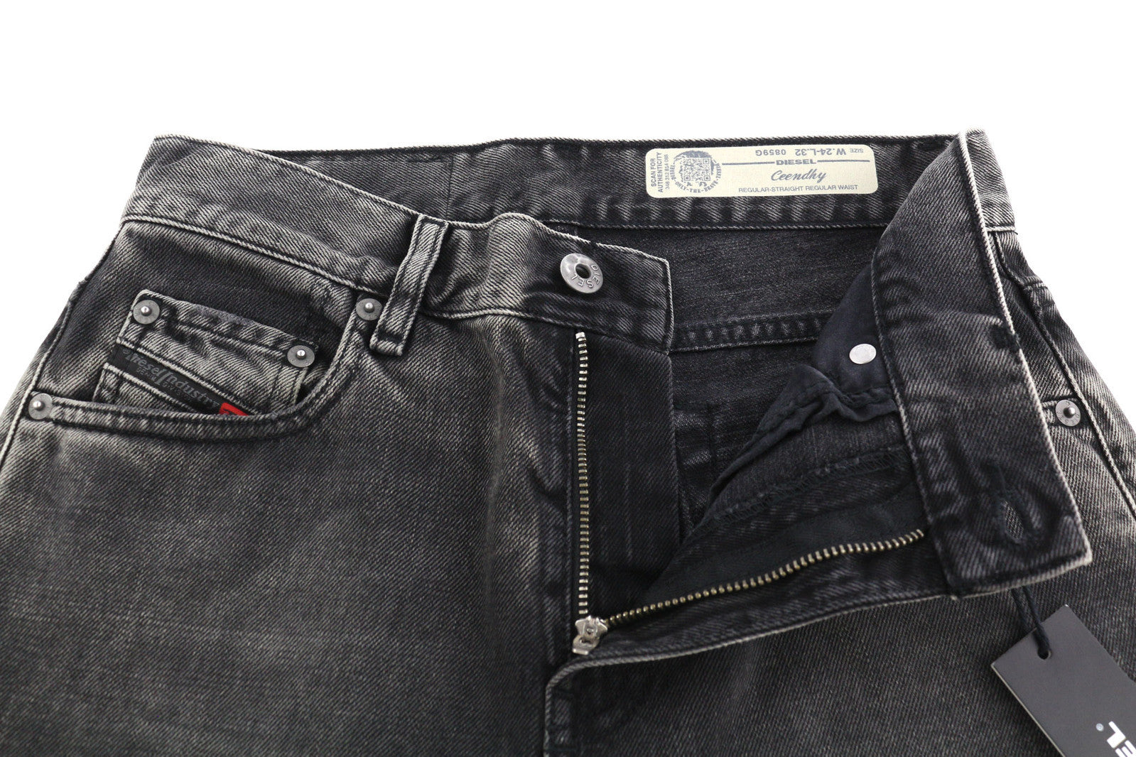 DIESEL Ceendhy 0859G moteriški džinsai W24/L32 Regular Straight Regular Waist RRP 200 € 