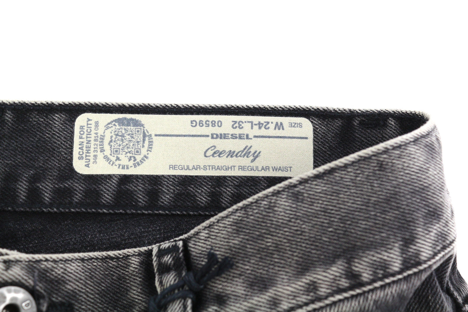 DIESEL Ceendhy 0859G moteriški džinsai W24/L32 Regular Straight Regular Waist RRP 200 € 