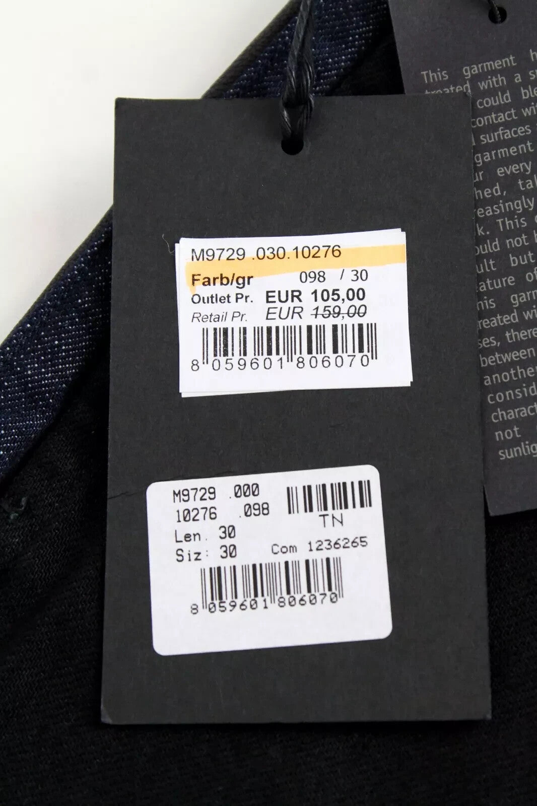 REPLAY Atelier vyriški džinsai W30/L30 Slim juodi mėlyni medvilniniai su kišenėmis 