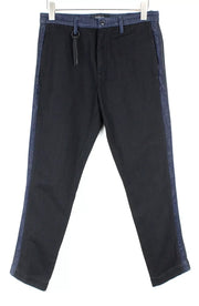 REPLAY Atelier Mens Jeans W31/L30 Slim Black Blue Cotton Slit Pocket