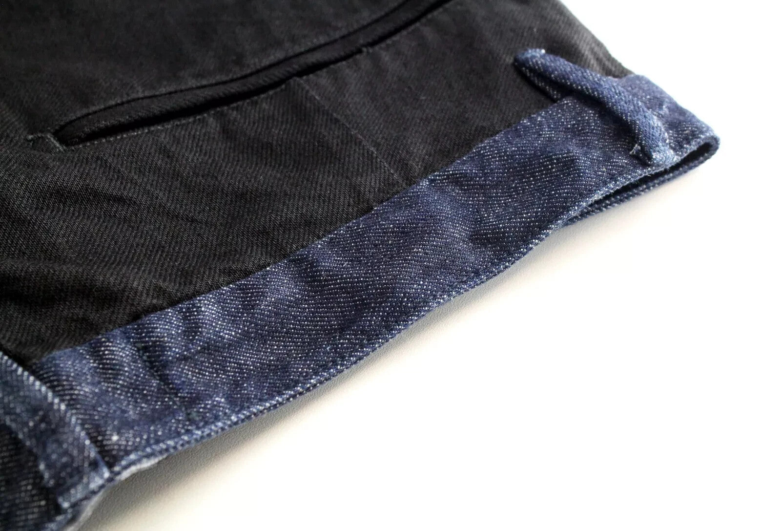 REPLAY Atelier Mens Jeans W31/L30 Slim Black Blue Cotton Slit Pocket